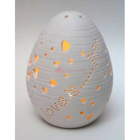 Uovo Ceramica Traforata con Led – Cm 10,5
