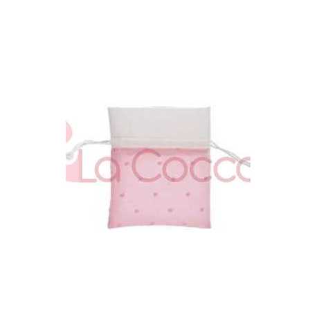 SACCHETTO STOFFA ROSA 8×10 CM CONF. 12 PZ