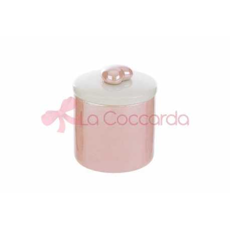 SCATOLA CANDELA SOIA PORCELLANA ROSA 6,5×6,5xh.7CM C/ASTUCCIO