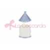 CANDELA SOIA GIOSTRINA PORCELLANA CELESTE 8x8xh.12CM C/ASTUCCIO