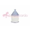 CANDELA SOIA GIOSTRINA PORCELLANA CELESTE 8x8xh.12CM C/ASTUCCIO