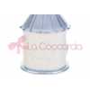 CANDELA SOIA GIOSTRINA PORCELLANA CELESTE 8x8xh.12CM C/ASTUCCIO