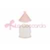 CANDELA SOIA GIOSTRINA PORCELLANA ROSA 8x8xh.12CM C/ASTUCCIO
