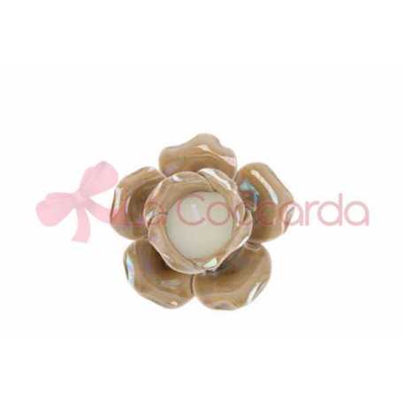 CANDELA ROSA PORCELLANA BEIGE 10,5×10,5xh.6,5CM