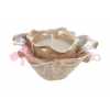 CANDELA ROSA PORCELLANA BEIGE 14x14xh.7,5CM