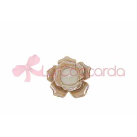 CANDELA ROSA PORCELLANA BEIGE 8,5×8,5xh.5,5CM