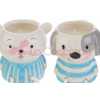 CANDELA ANIMALI PORCELLANA 2ASS.7,5×7,5xh.8,5CM CELESTE C/SHOPPER