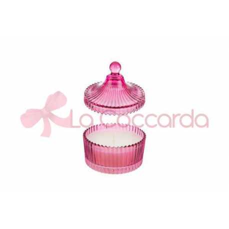 CANDELA PROFUMATA COL.FUCSIA 10,5xh.13CM C/SHOPPER