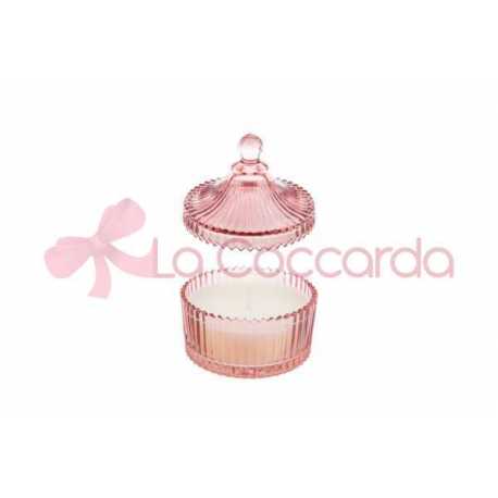 CANDELA PROFUMATA COL.ROSA ANTICO 10,5xh.13CM C/SHOPPER