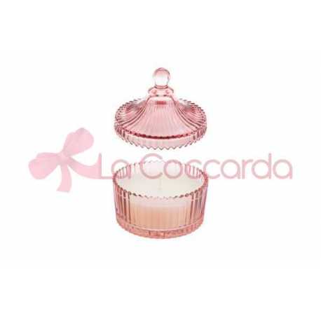 CANDELA PROFUMATA COL.ROSA ANTICO 6,5xh.9CM C/SHOPPER