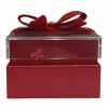 SCATOLA CARTONE E PLEXI 6.8x6.8x4.6 CM COL. ROSSO CONF. 6 PZ