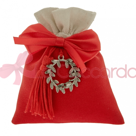 LAUREA SACCHETTO CON CIONDOLO ALLORO CM.10X12 CONF. 12 PZ