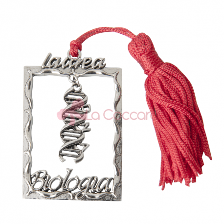 CIONDOLO ZAMA LAUREA IN METALLO CON SIMBOLO BIOLOGIA CM 5,5 CONF. 12 PZ