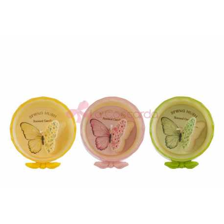 VASO VETRO CANDELA 3COL.ASS.7,5xh.9CM C/SHOPPER